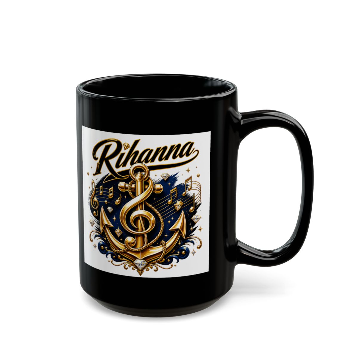 Rihanna "Rihanna" Black Mug - alternate angle 5, merchandise